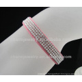 Wholesale 4 rows Crystal Satin Ribbon bangles 2014 clasps for leather bracelet